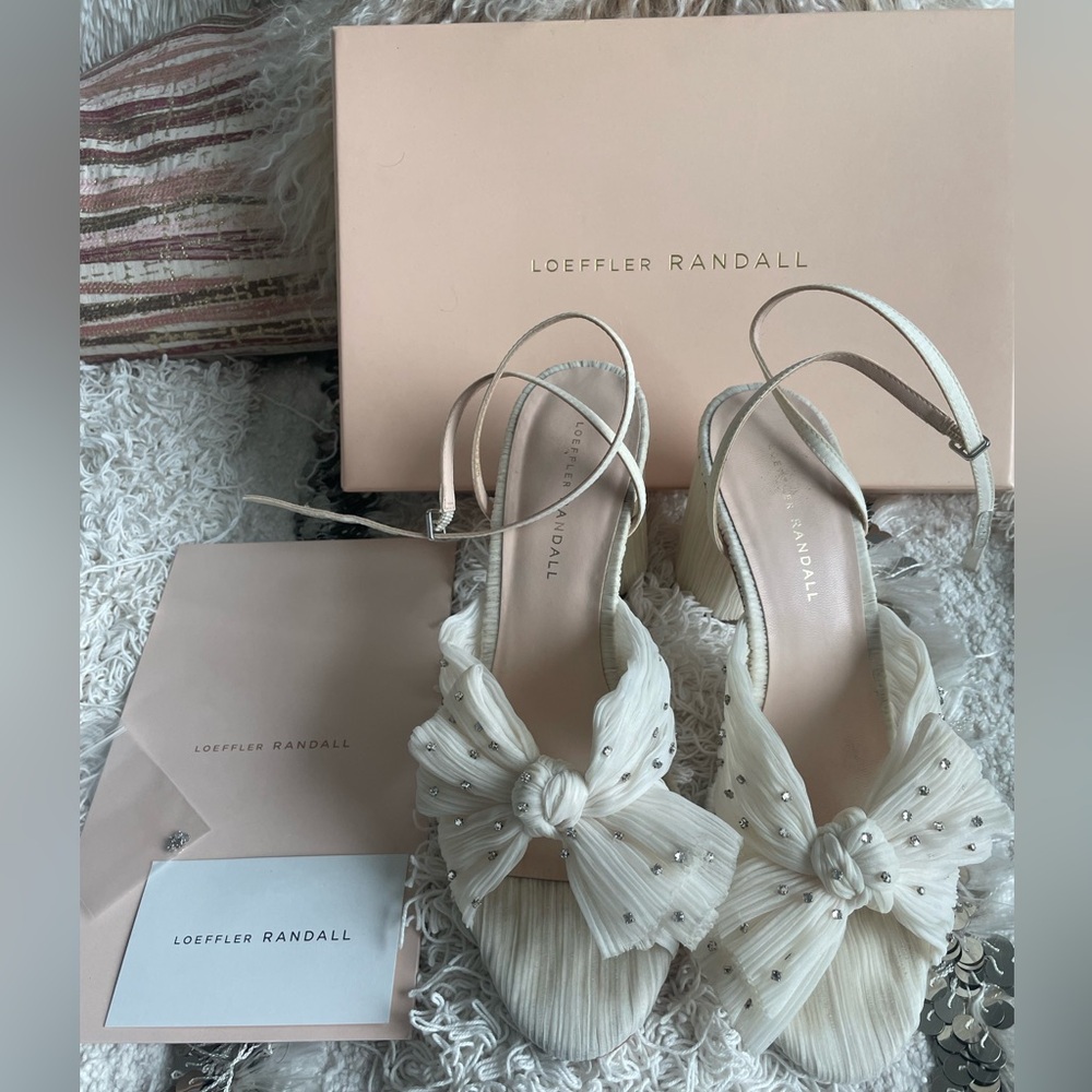 Loeffler Randall White Heeled Sandals - Picture 12 of 16